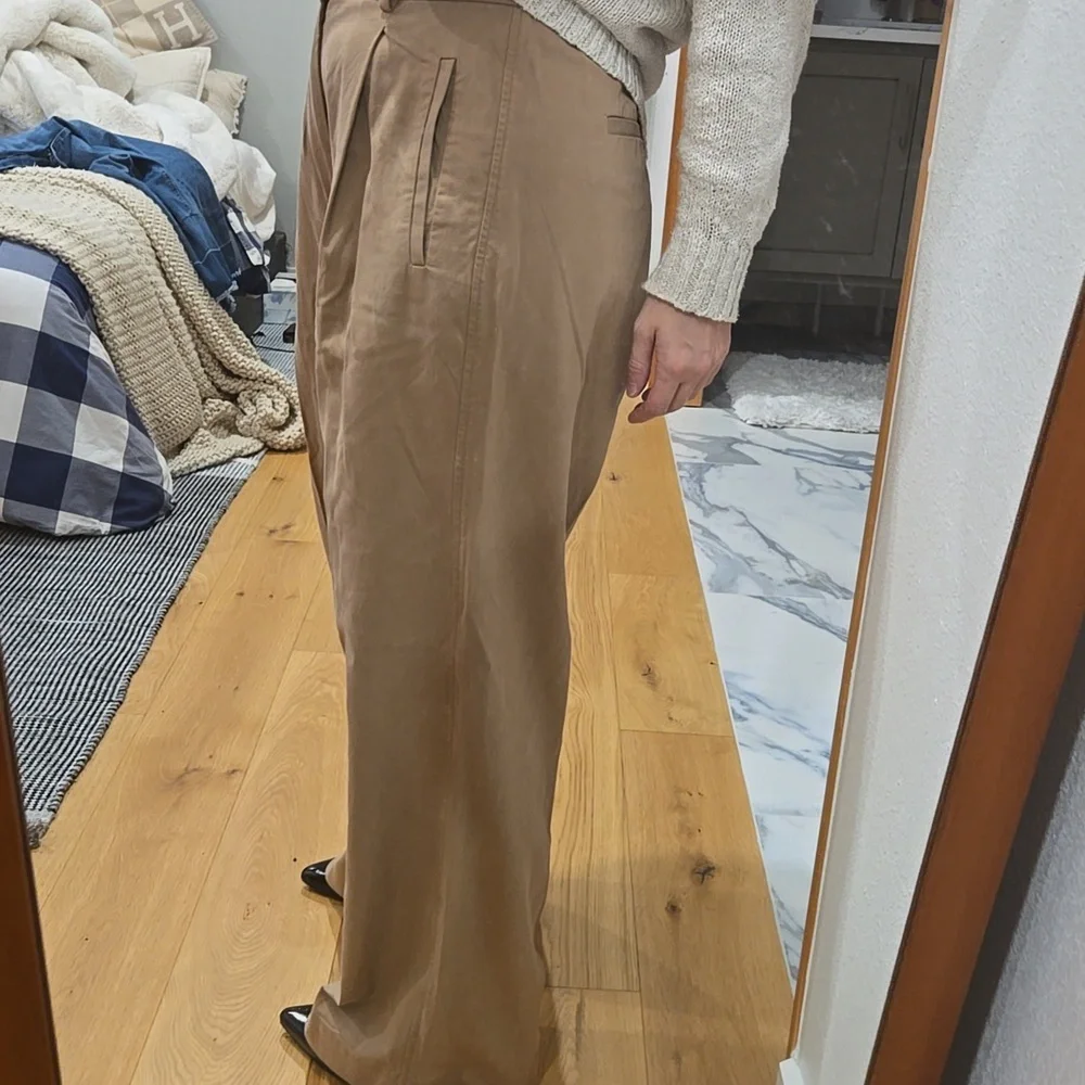 Everlane Wide Leg Pleated Pants, On Trend, Neutral, Size 6, Sophistication - Picture 2 of 7